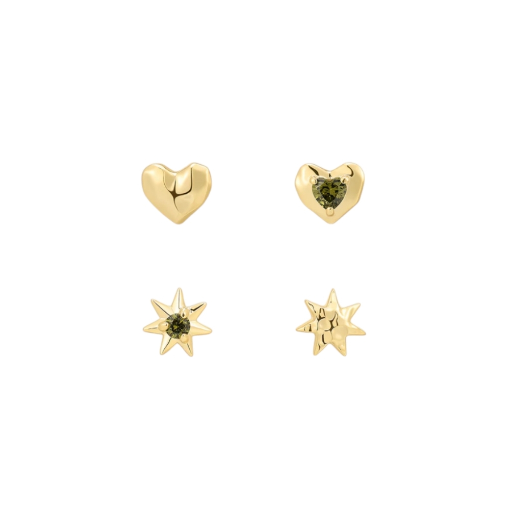 The Molten Heart Studs Set By Luv AJ